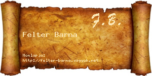 Felter Barna névjegykártya